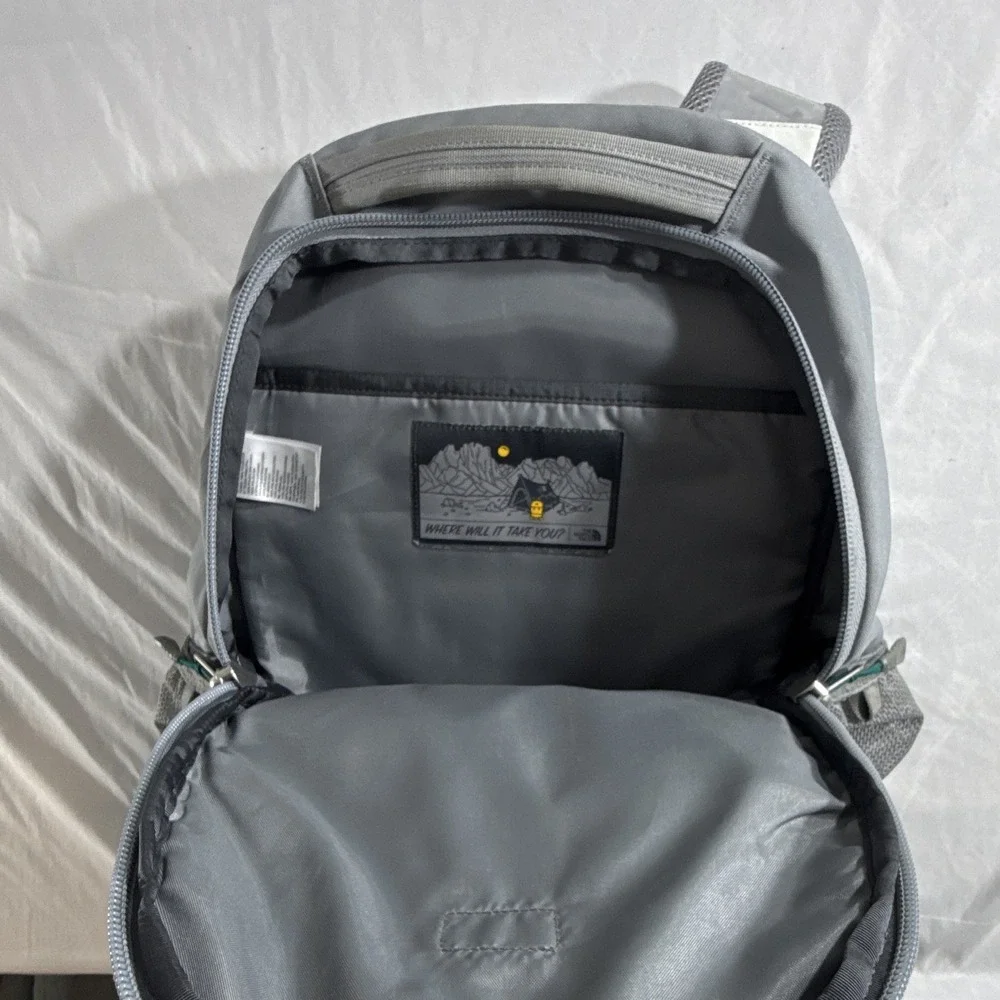 The North Face Jester 20L Backpack Gray White Nylon Laptop Bag Hiking Daypack